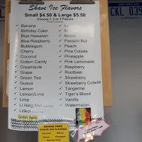 Uncle's Shave Ice menu