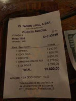 El Facon menu