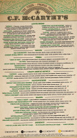 C.f. Mccarthy's menu