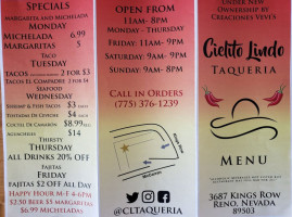 Cielito Lindo Taqueria menu