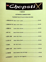 Chopstix Chinese Cuisine Sushi menu