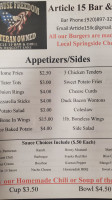 Article 15 Grill menu