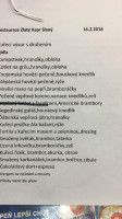 Restaurace U Zlatého Kapra U Rybiček menu