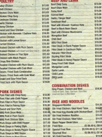 Silver Gardens Chinese menu