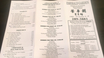 Emerald Garden Restaurant Inc menu