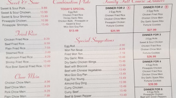 Rice Bowl Take Out menu