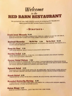 Red Barn Restaurant menu