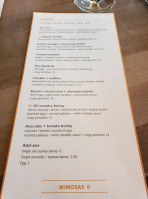 Central Social Hall menu