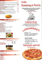 Graabo Restaurang Och Pizzeria menu