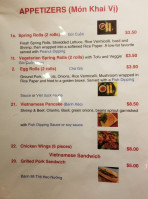 Pho Saigon menu