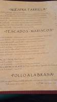 Urubamba menu