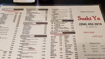 Sushi Ya menu