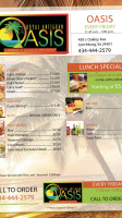 Caribbean Oasis menu