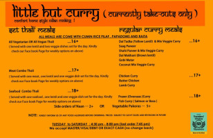 Little Hut Curry menu