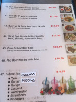 Pho Saigon menu