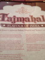 Taj Mahal menu