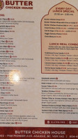 Butter Chicken House menu