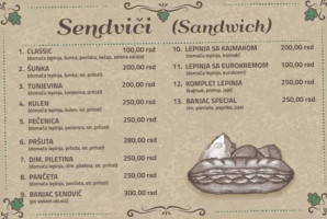 Banjac 1982 menu