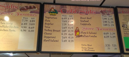 Jreck Subs menu