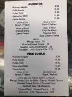 Dilly's Taqueria menu