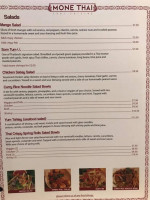 Mone Thai menu