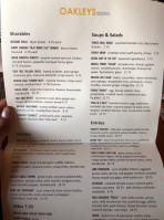 Oakleys Bistro menu