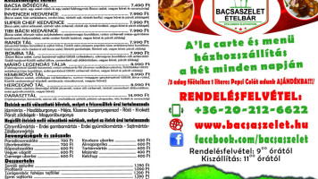 Bacsaszelet Ételbár és Étterem menu