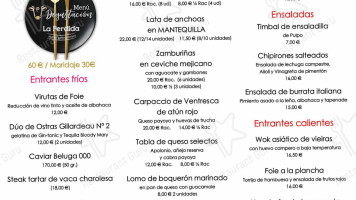 Asador La Perdida menu