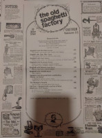 The Old Spaghetti Factory menu