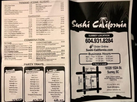 Sushi California menu