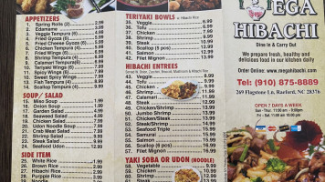 Mega Hibachi menu