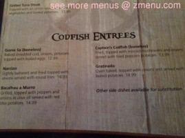 Captain's Place menu