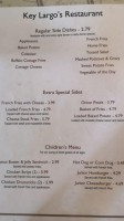 Key Largo's menu