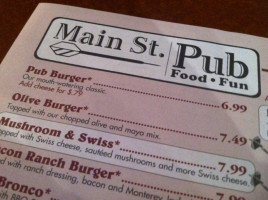 Main St. Pub Allendale menu