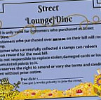 Street Lounge Dine menu