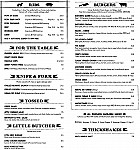 Ribs & Burgers menu