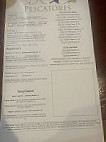 Pescatore's menu