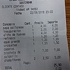 Cafeteria El Paraiso menu