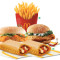 Pittige Paneer/Pittige Kipburger (Elke 2) 1 Medium Friet 2 Bladerdeeg