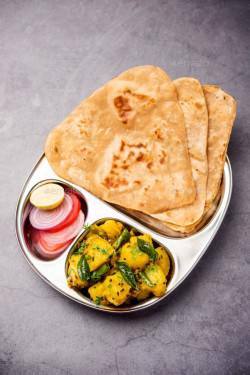 Plain Paratha With Dry Veg