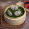 Crystal Mushroom , Corn Basil Steamed Momos [6 Pieces]