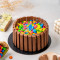 Vanilla Kitkat Gems Cake Eggless