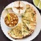 2 Mix Paratha Chole Curd Pickle 1 Pcs]