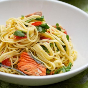 Zalmspaghetti Zalmspaghetti
