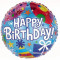 17 '' Happy Birthday (Gekleurde Achtergrond) Ballon