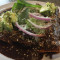 Chicken Mole Enchilada, Red Onions, Avocado Cotija Cheese (1)