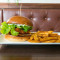 Southern Fried Chicken Burger With Chips And A Drink.