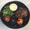 Hereford Rib Eye Well Done With Chips, Roast Mushroom, Grilled Tomato, Bearnaise